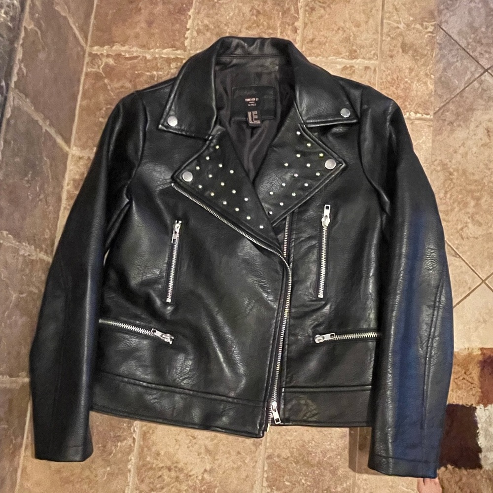 Forever 21 Girls Moto studded jacket